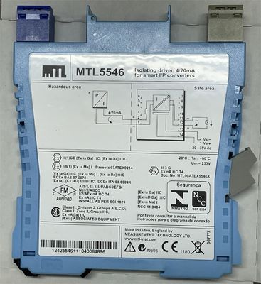 MTL5546 MTL Изоляционный драйвер для позиционирующих клапанов HART® мощностью 4 20mA с обнаружением ошибок линии