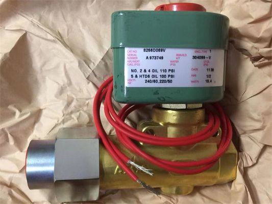 8266D069V 1/2" NPT Emerson ASCO 2-управляемый соленоидный клапан топливное масло 120VAC 1/4" отверстие