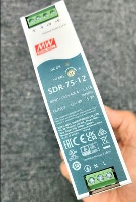 MW Средний колодец SDR-75-12 12V 6.3A 75W Одновыходное промышленное электрическое питание DIN Rail
